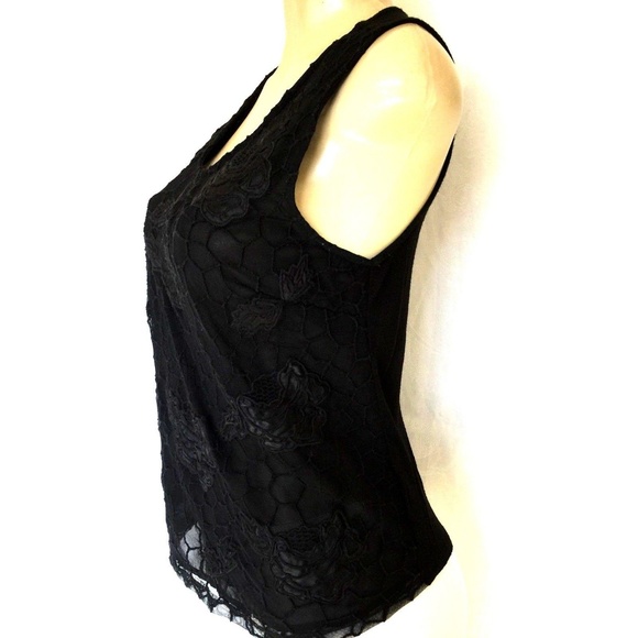 Robert Rodriguez Black Lace Floral Top Blouse S - Picture 3 of 7